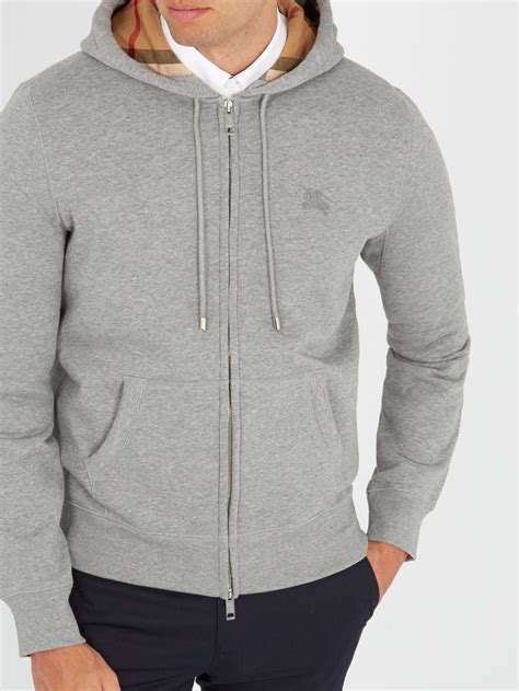 burberry gray hoodie|grey Burberry zip up hoodie.